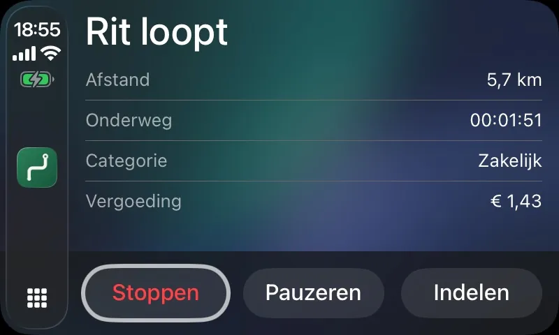L'app sullo schermo dell'auto, tramite CarPlay